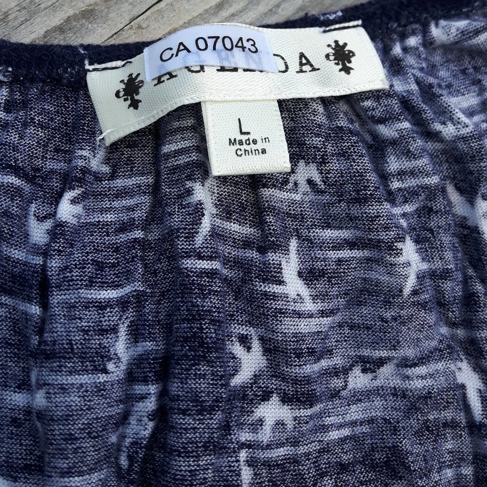 AGENDA Front Tie Birds in Flight Blouse Large - Picture 3 of 4